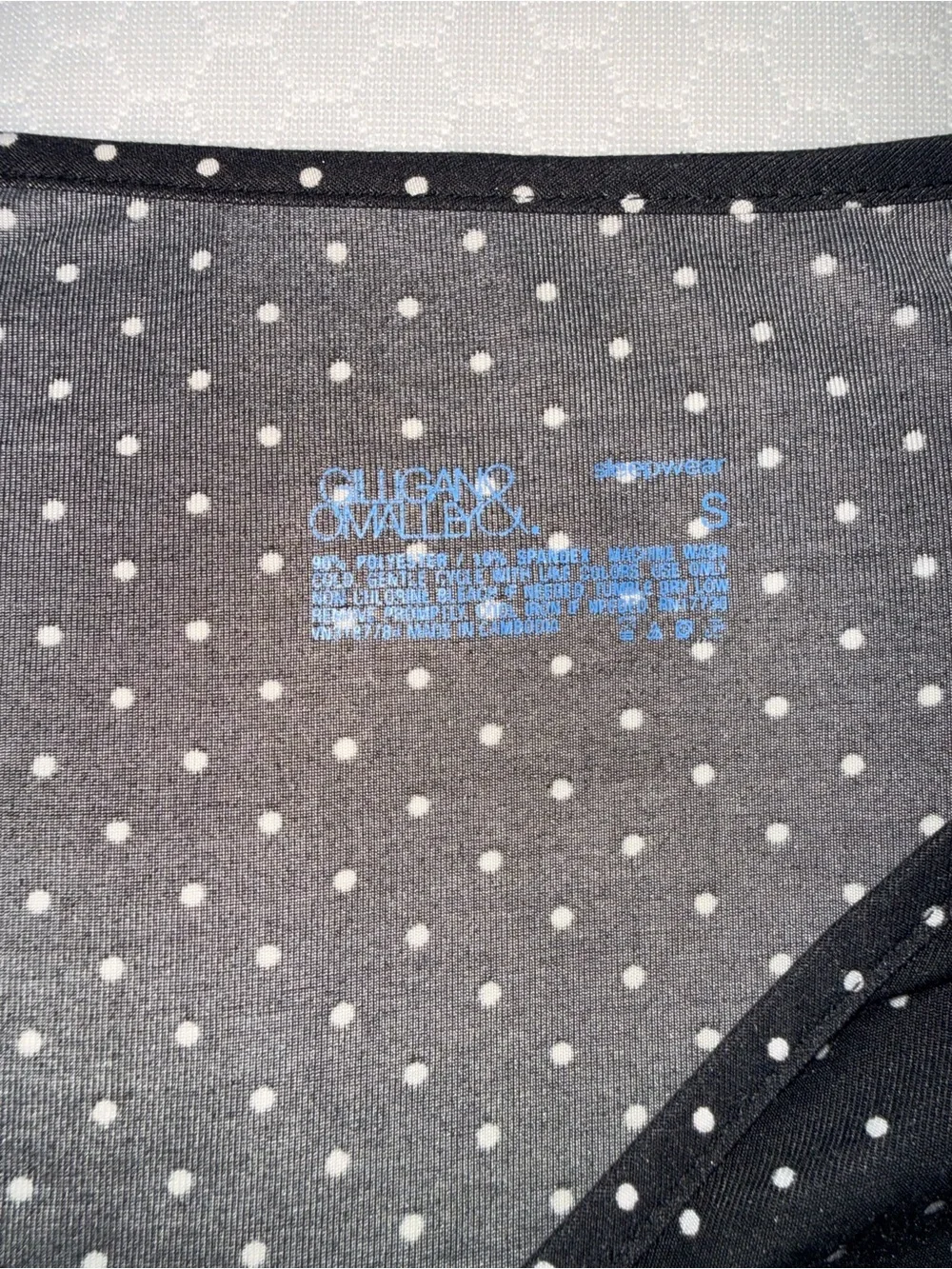 166. Black Polka Dot V-Neck Women's Top